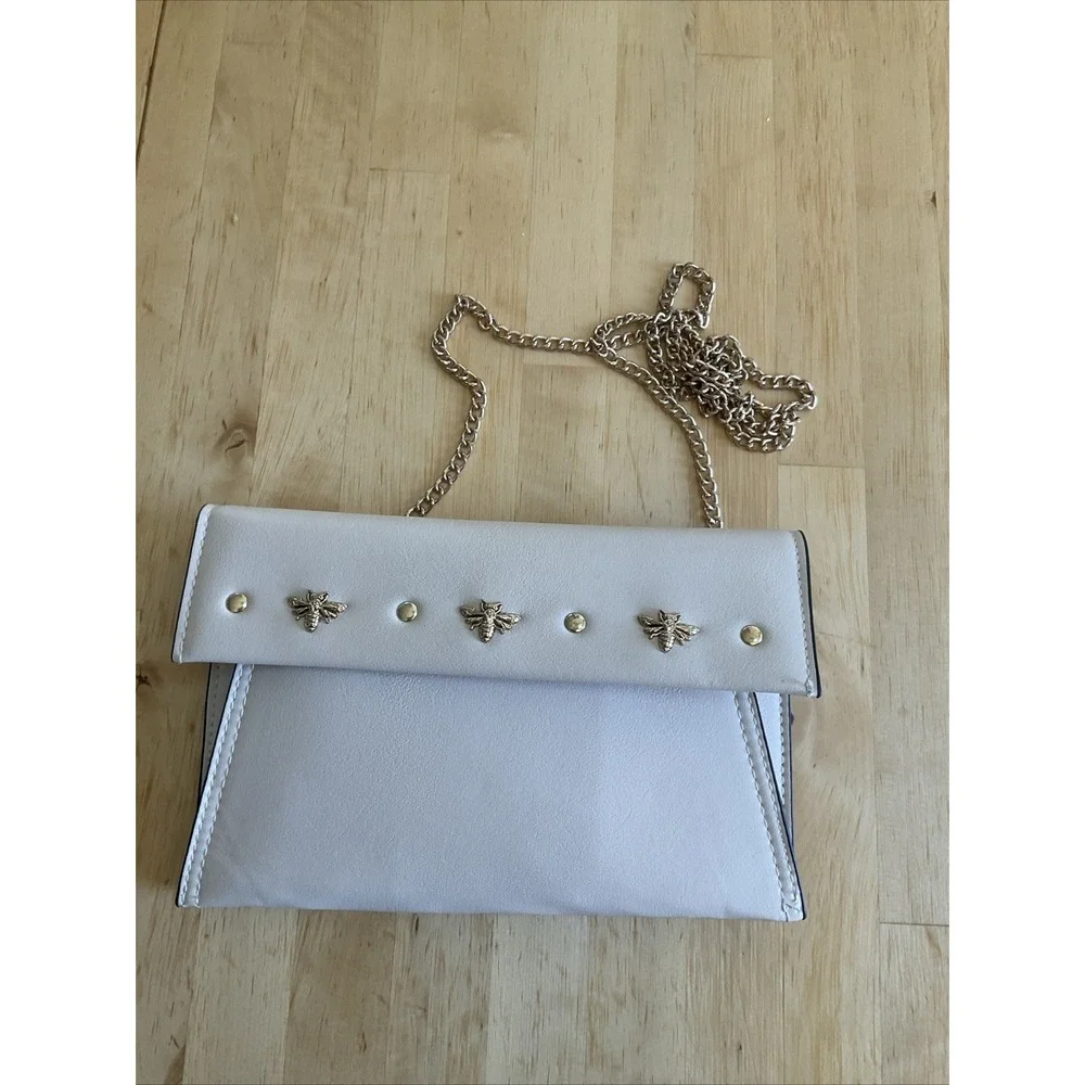 Jeweled‎ Bee Clutch Leather Snap Pouches Jewels Chain Women's Clutch